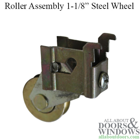Roller Assembly for Sliding Patio Door with Adjustable Steel Housing 1.125 Inch Steel Ball Bearing Wheel Diameter