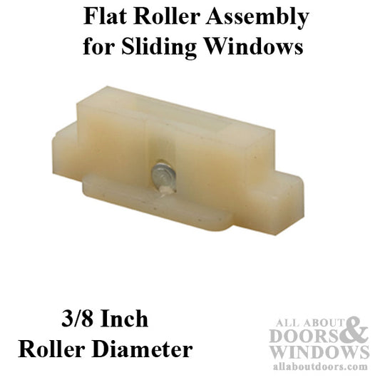 Roller Assembly (Flat) - Sliding Windows, Nylon / Steel