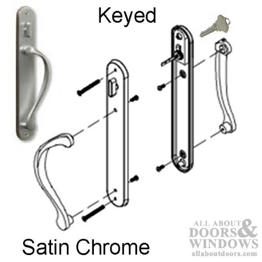 Marvin Active Keyed, Ultimate Sliding French Door wide Trim - Satin Chrome