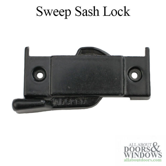 Sweep style sash lock, 2-1/4"  screw holes, Left Hand