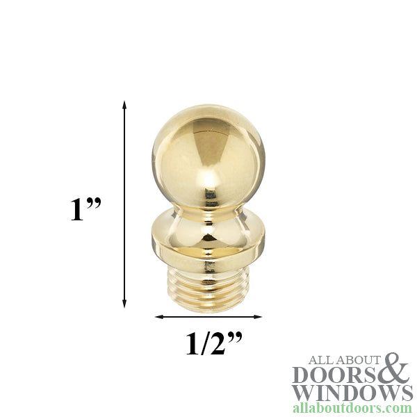 Baldwin Ball Tip Finial for Square Corner Hinge - Lifetime Polished Brass - Baldwin Ball Tip Finial for Square Corner Hinge - Lifetime Polished Brass