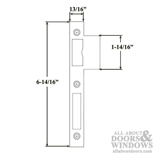 Extended Lip Latch and Deadbolt Strike Plate, Square Ends - Extended Lip Latch and Deadbolt Strike Plate, Square Ends