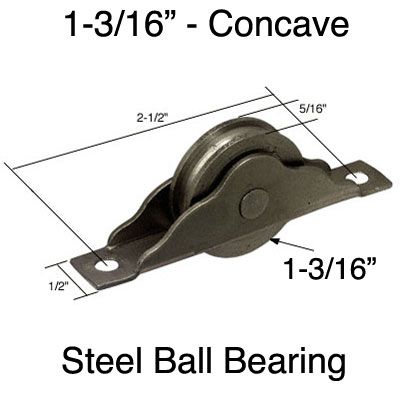 Sliding Door Ball Bearing Roller 1.187 Inch Wheel Diameter