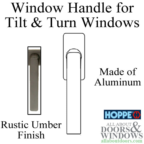 Dallas Handle for Tilt & Turn Windows - Aluminum - Rustic Umber - Dallas Handle for Tilt & Turn Windows - Aluminum - Rustic Umber