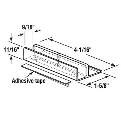 Guide, 9/16 Opening, International Sliding Shower Door Bottom - Nylon - Guide, 9/16 Opening, International Sliding Shower Door Bottom - Nylon