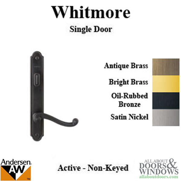 Hardware Kit, Single Door, Whitmore, Active Door - Oil-Rubbed Bronze - Hardware Kit, Single Door, Whitmore, Active Door - Oil-Rubbed Bronze