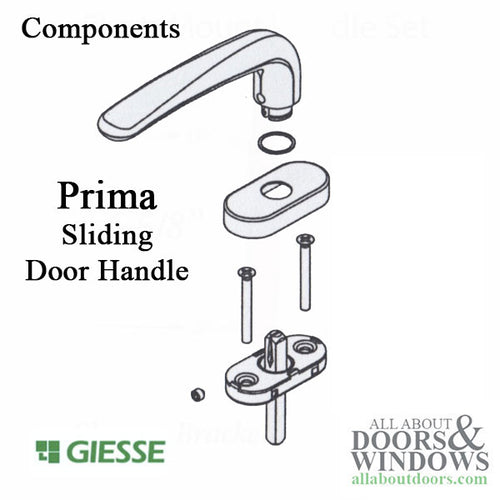 Giesse Prima Handle Set, Sliding Patio Door - Giesse Prima Handle Set, Sliding Patio Door