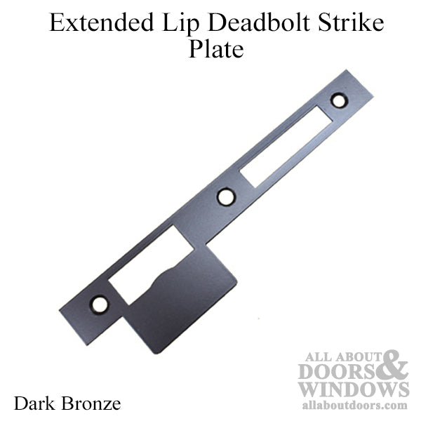 Extended Lip Latch and Deadbolt Strike Plate, Square Ends - Extended Lip Latch and Deadbolt Strike Plate, Square Ends