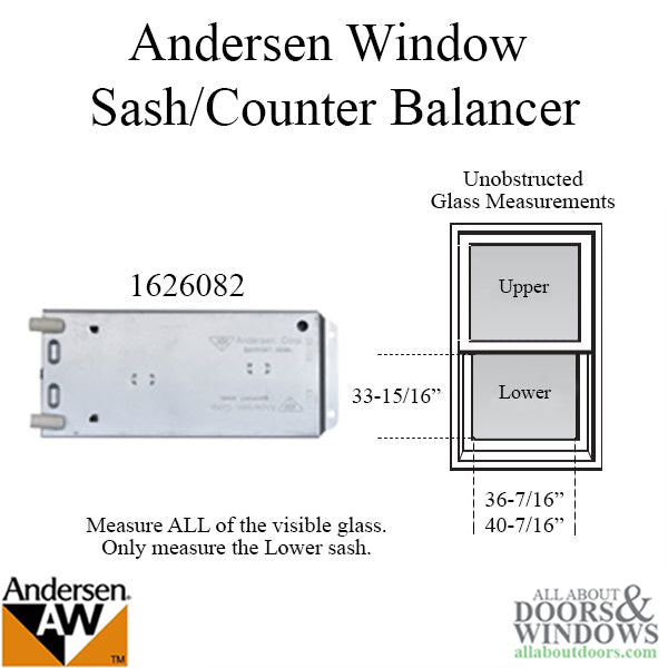 Andersen 200 Series Narroline Window Sash/Counter Balancer, Left Hand - 16L - Andersen 200 Series Narroline Window Sash/Counter Balancer, Left Hand - 16L