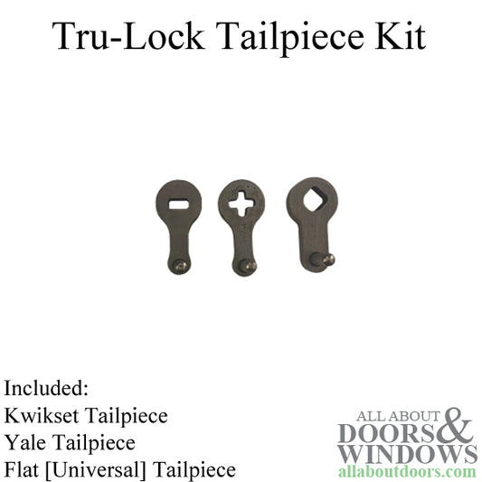 Tru-Lock Deadbolt Tailpiece Kit, 3 Tail pieces