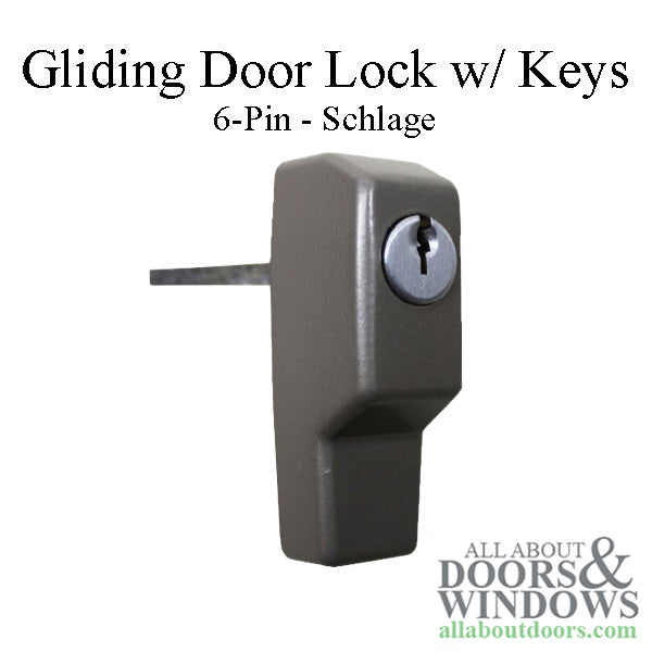 Andersen 2 Panel Gliding Door Exterior 6 Pin Lock w/ Keys - Stone - Andersen 2 Panel Gliding Door Exterior 6 Pin Lock w/ Keys - Stone