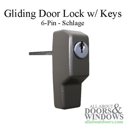 Andersen 2 Panel Gliding Door Exterior 6 Pin Lock w/ Keys - Stone - Andersen 2 Panel Gliding Door Exterior 6 Pin Lock w/ Keys - Stone