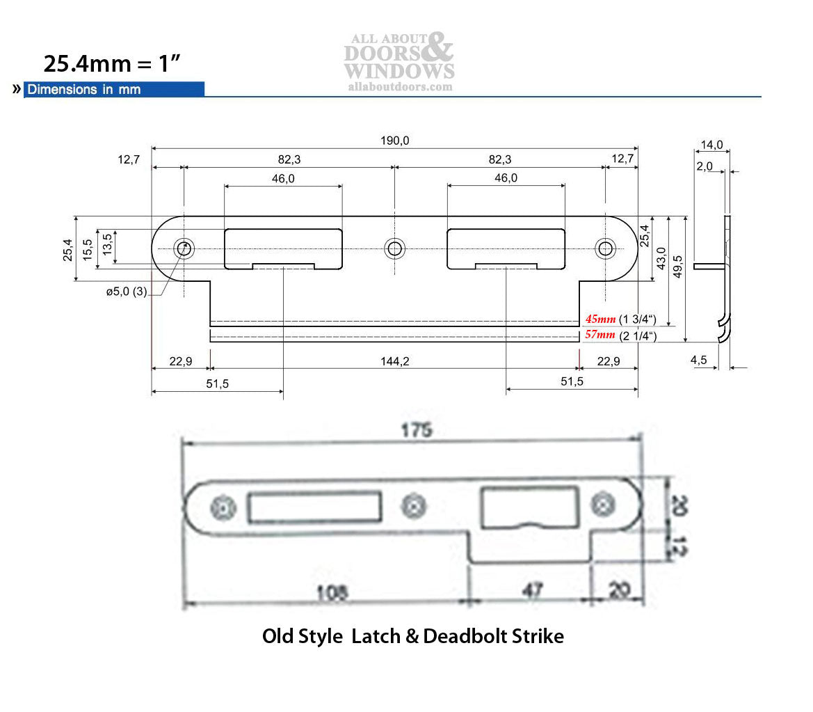 G-U Latch and Deadbolt Strike Plate Kit, Reversible, 2-1/4 Inch Door - Choose Color - G-U Latch and Deadbolt Strike Plate Kit, Reversible, 2-1/4 Inch Door - Choose Color