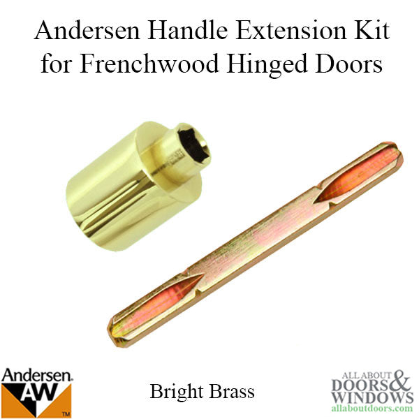 Andersen Handle Extension Kit (Discontinued), Extender and Spindle - Bright Brass - Andersen Handle Extension Kit (Discontinued), Extender and Spindle - Bright Brass