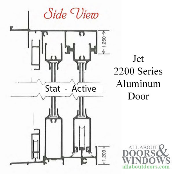 Columbia 2200 Jet Aluminum Sliding Patio Glass Door - Columbia 2200 Jet Aluminum Sliding Patio Glass Door