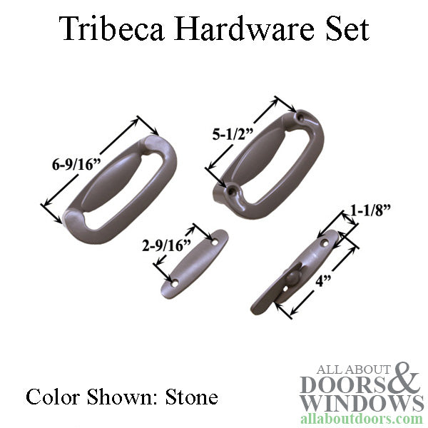 Andersen 4 Panel Gliding Door Tribeca Interior/Exterior Hardware Set - Stone - Andersen 4 Panel Gliding Door Tribeca Interior/Exterior Hardware Set - Stone