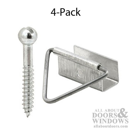 Window Screen Bottom Latch, 7/16 x 1",  4 pack  - Mill Finish