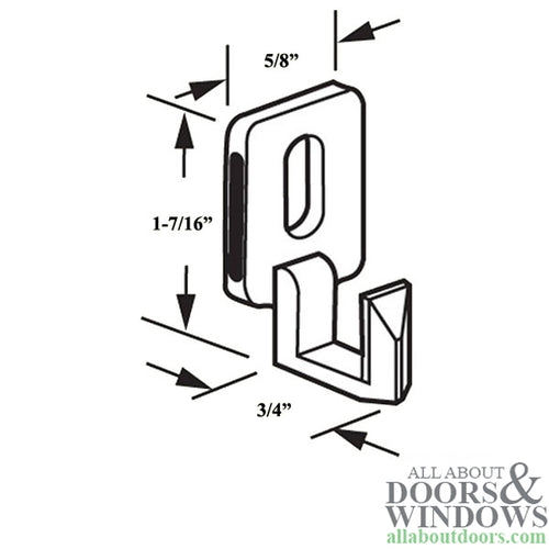 Heavy Duty 1-7/16 Inch Steel Latch Strike for Sliding Screen Door - Heavy Duty 1-7/16 Inch Steel Latch Strike for Sliding Screen Door