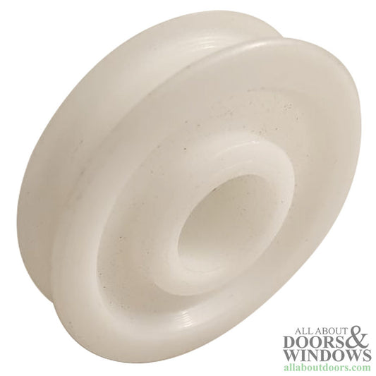 Nylon Wheel for Bottom Mount Roller Assembly Concave Wheel 1-1/4 Inch White