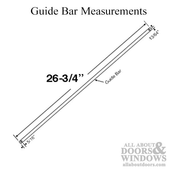 Guide Bar Replacement Track, 26-3/4 inch Dual Arm Awning Window - Guide Bar Replacement Track, 26-3/4 inch Dual Arm Awning Window