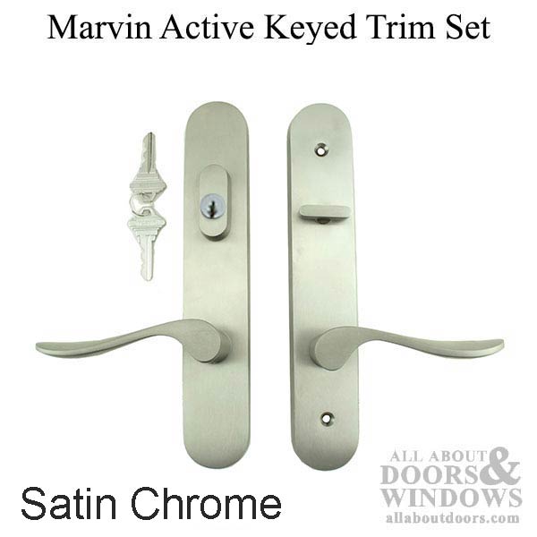 Marvin Active Keyed Multi-point Lock Trim for Hinged Door -  Satin Chrome - Marvin Active Keyed Multi-point Lock Trim for Hinged Door -  Satin Chrome