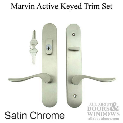 Marvin Active Keyed Multi-point Lock Trim for Hinged Door -  Satin Chrome - Marvin Active Keyed Multi-point Lock Trim for Hinged Door -  Satin Chrome