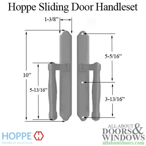 HOPPE HLS 9000 Sliding Door Handle Set Fixed Dummy Satin Nickel - HOPPE HLS 9000 Sliding Door Handle Set Fixed Dummy Satin Nickel