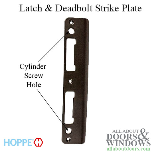 Latch & Deadbolt Strike Plate, 1.74 x 8.82 Curved Lip, 1-3/4 door - Rustic Umber