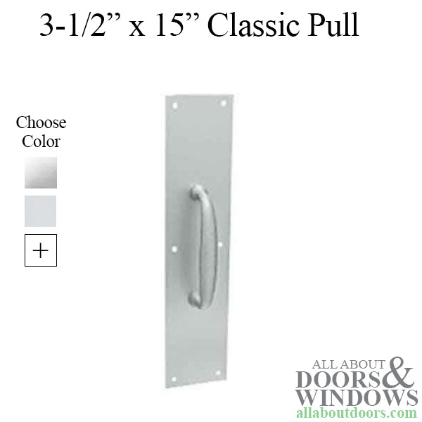 3-1/2 x 15  Plate with Classic Oval Pull - 3-1/2 x 15  Plate with Classic Oval Pull