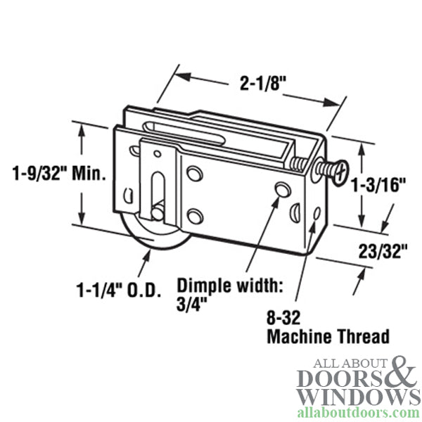 Sliding Patio Door Roller With Adjustable Steel Housing 1.25 Inch Steel Wheel - Sliding Patio Door Roller With Adjustable Steel Housing 1.25 Inch Steel Wheel