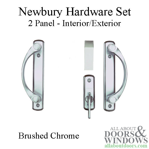Andersen Newbury 2 Panel Gliding Door Hardware Set - Brushed Chrome - Andersen Newbury 2 Panel Gliding Door Hardware Set - Brushed Chrome