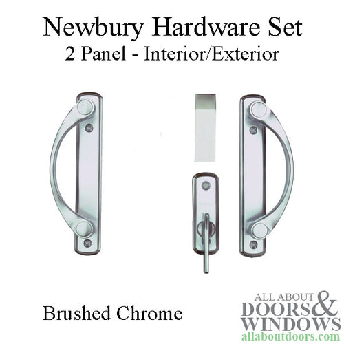 Andersen Newbury 2 Panel Gliding Door Hardware Set - Brushed Chrome - Andersen Newbury 2 Panel Gliding Door Hardware Set - Brushed Chrome