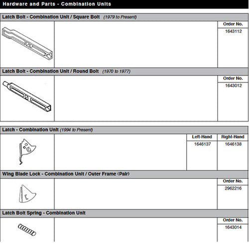 Combination Storm Window / Outer Frame Wing Blade Locks - Combination Storm Window / Outer Frame Wing Blade Locks