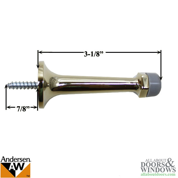 Andersen 3-1/8 Door Stop - Lifetime Polished Brass - Andersen 3-1/8 Door Stop - Lifetime Polished Brass