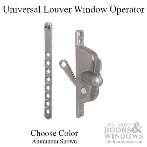 Universal Jalousie/Louver Window Operator with T-Handle, Adjustable Link, Non-Handed - Choose Color - Universal Jalousie/Louver Window Operator with T-Handle, Adjustable Link, Non-Handed - Choose Color