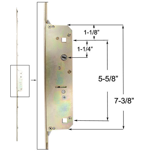 Mortise Lock, 35mm Sliding Door, 4 hook Strike - Mortise Lock, 35mm Sliding Door, 4 hook Strike