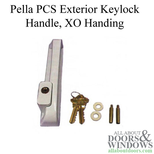 Pella PCS  Exterior Keylock Handle, Handed XO - Polished Brass - Discontinued