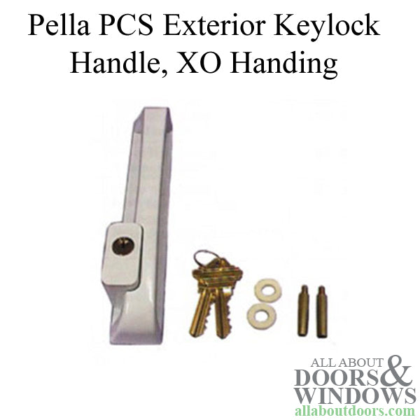 Pella PCS  Exterior Keylock Handle, Handed XO - Polished Brass - Discontinued - Pella PCS  Exterior Keylock Handle, Handed XO - Polished Brass - Discontinued