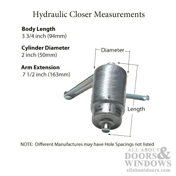Hydraulic Screen or Storm Door Closer - Hydraulic Screen or Storm Door Closer