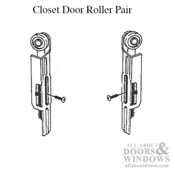 Closet Panel Door Roller Pair Top Hung 15/16 Inch Wheel - Closet Panel Door Roller Pair Top Hung 15/16 Inch Wheel