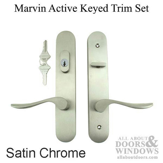 Marvin Active Keyed Multi-point Lock Trim for Hinged Door -  Satin Chrome