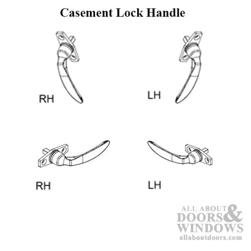 Marvin Push out Casement Lock Handle, Left Hand Active - Choose Color - Marvin Push out Casement Lock Handle, Left Hand Active - Choose Color