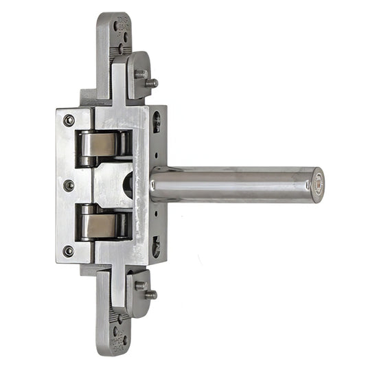 2D Concealed Glass Hinge - 60kg Self-Close Function, Stainless Steel