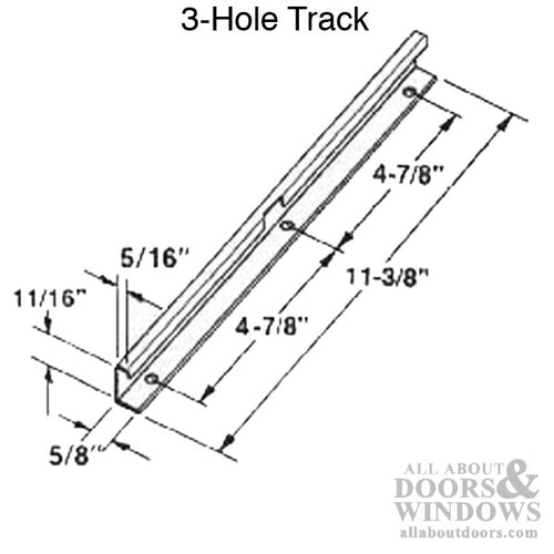 Track, 11-3/8, 3 Hole, #30706, Wood Casement Window - Track, 11-3/8, 3 Hole, #30706, Wood Casement Window