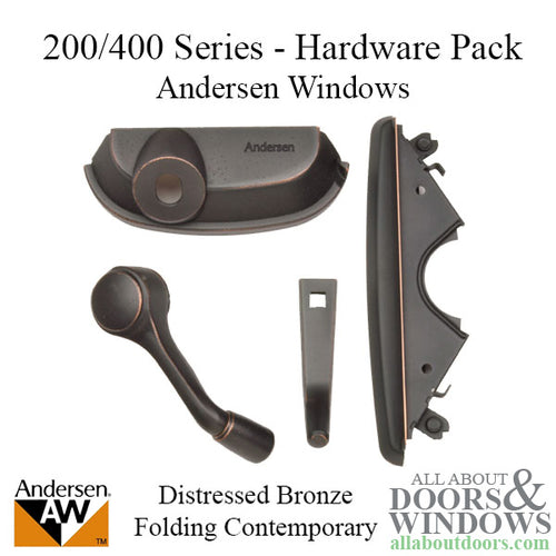 Andersen Casement Window - 200/400 Series - Hardware Pack - Folding Traditional - Distressed Bronze - Andersen Casement Window - 200/400 Series - Hardware Pack - Folding Traditional - Distressed Bronze