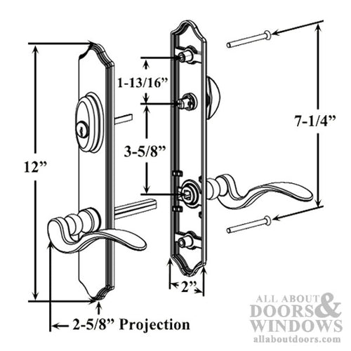 Expressions 12 Inch Arch Active Keyed Hardware - Choose Color - Expressions 12 Inch Arch Active Keyed Hardware - Choose Color