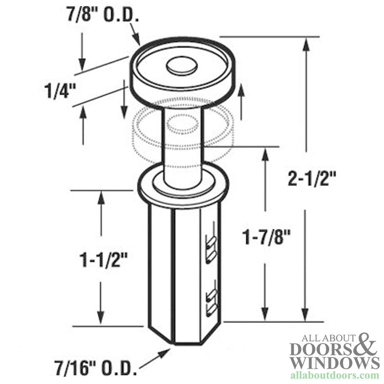 Top Pivot Roller Guide Wheel for Wood Bi-Fold Door - Acme No. 2064 - Top Pivot Roller Guide Wheel for Wood Bi-Fold Door - Acme No. 2064