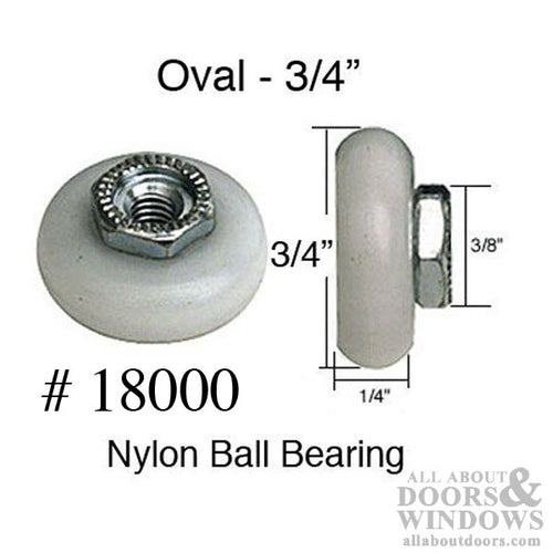 Lawrence sliding pocket door roller,  3/4 nylon wheel - See Note - Lawrence sliding pocket door roller,  3/4 nylon wheel - See Note