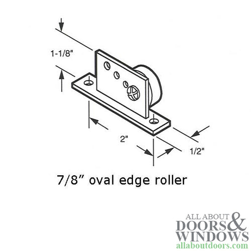 Shower Door Roller Assembly, Roller 7/8 Inch Oval Edge - Shower Door Roller Assembly, Roller 7/8 Inch Oval Edge