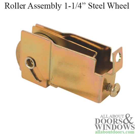 Sliding Patio Door Roller With F Tab Housing 1.25 Inch Steel Wheel Adjustable Housing
